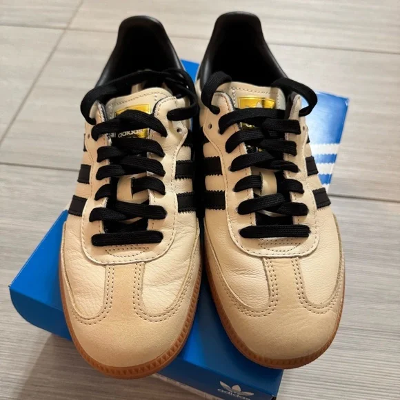 Adidas Samba OG Sneakers - cream white / core black / sand strata size 7 - Picture 2 of 6